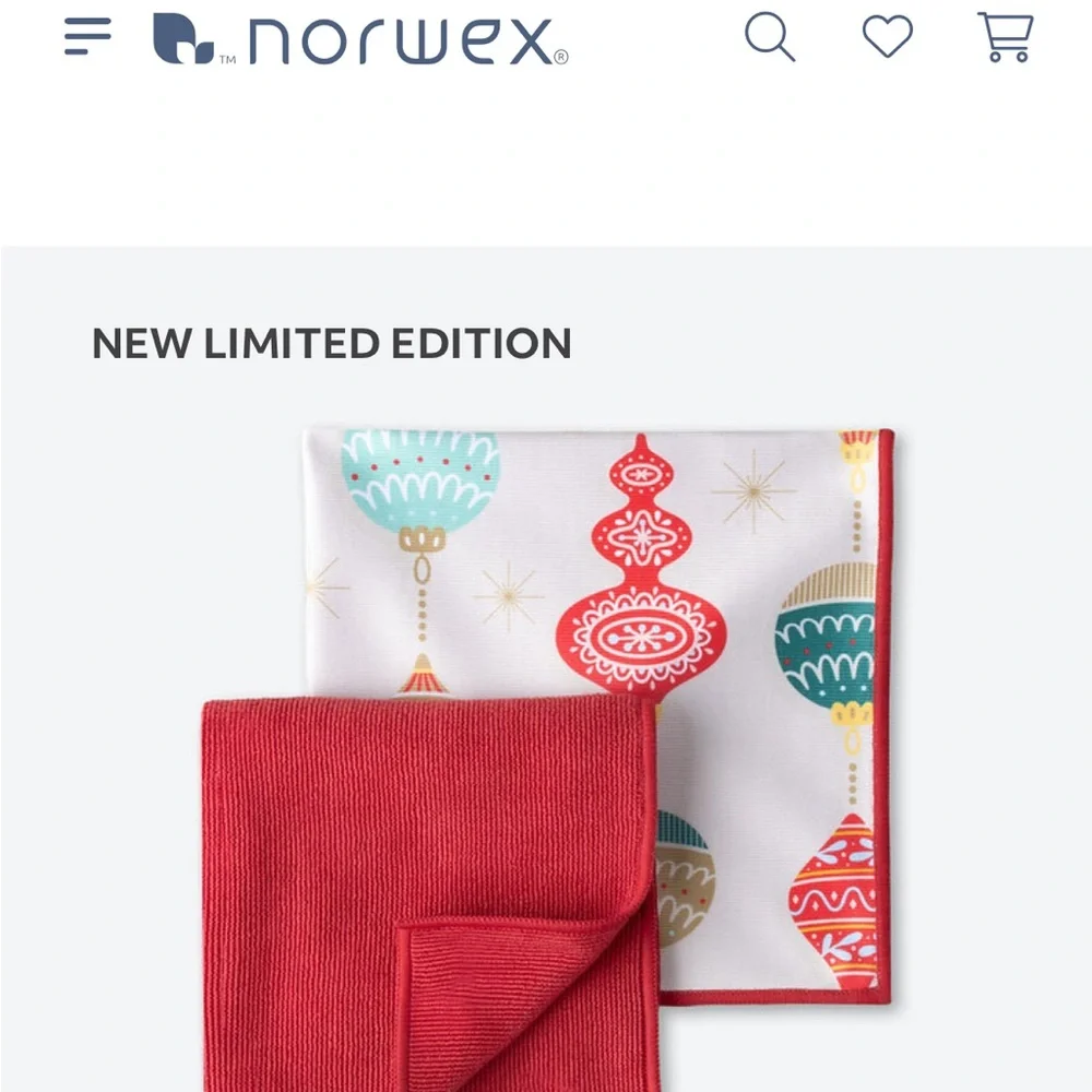 Norwex Festive Red and White Cloth Set, Prices are firm.